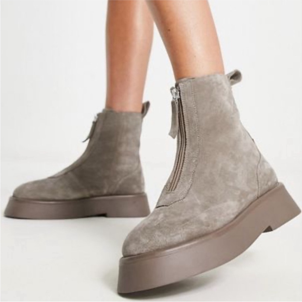 Viral Suede Zip Ankle Boots
